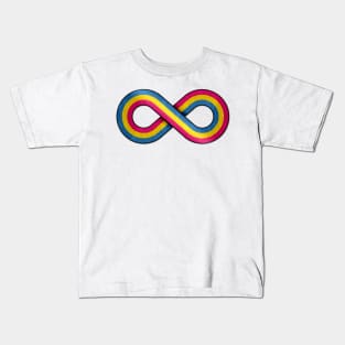 Large Infinity Vector Symbol Striped with Pansexual Pride Flag Kids T-Shirt